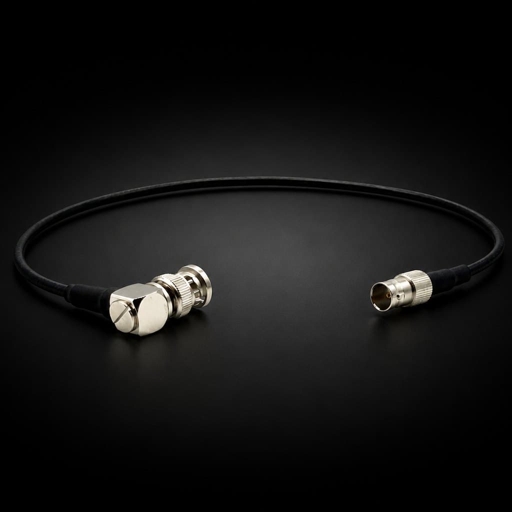 12G SDI Right Angle Male BNC to Female BNC Video Cable